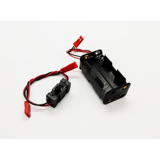 Battery Holder and On Off Switch. 4x AA Batteries, for Car, Buggy or Truck