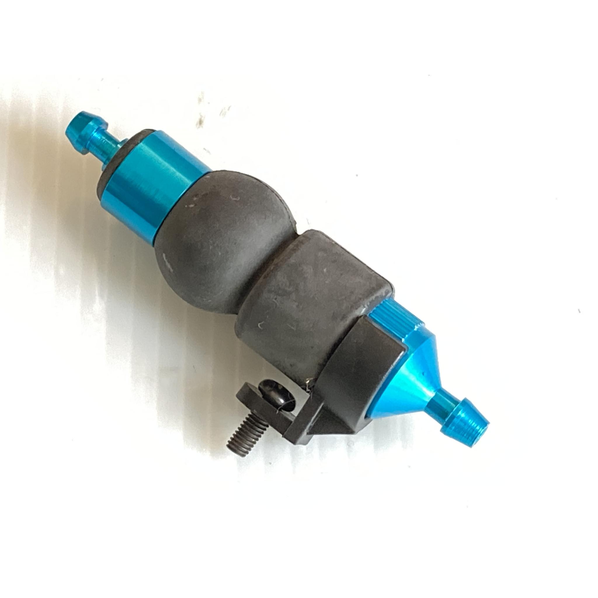 Nitro RC 1/10 & 1/8 Fuel Tank Primer pump Blue Aluminium + fixingss