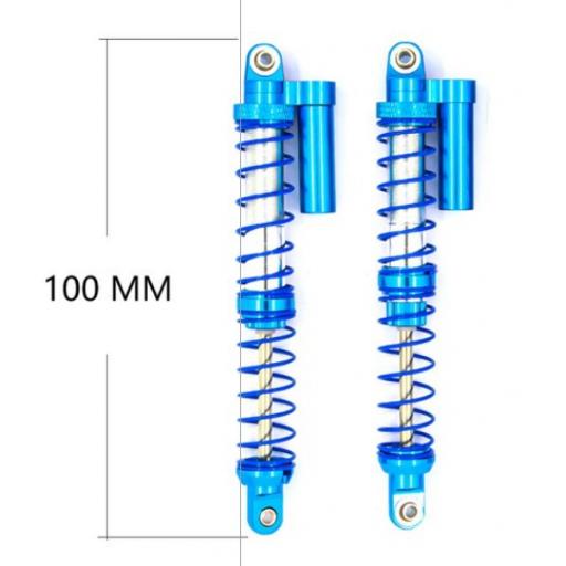 1 x pair of Metal Shock units 100mm Aqua Blue - Fully Adjustable for RC Car / Truck / Buggy.