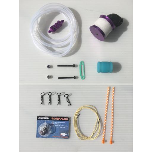 Nitro Engine Full service kit + Filters Gaskets etc. for all 1/10 engines Purple
