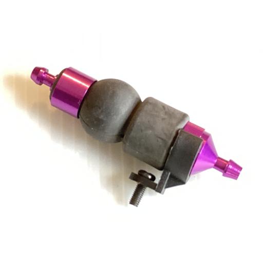 Nitro RC 1/10 &amp; 1/8 Fuel Tank Primer pump - Purple Aluminium + fixings.