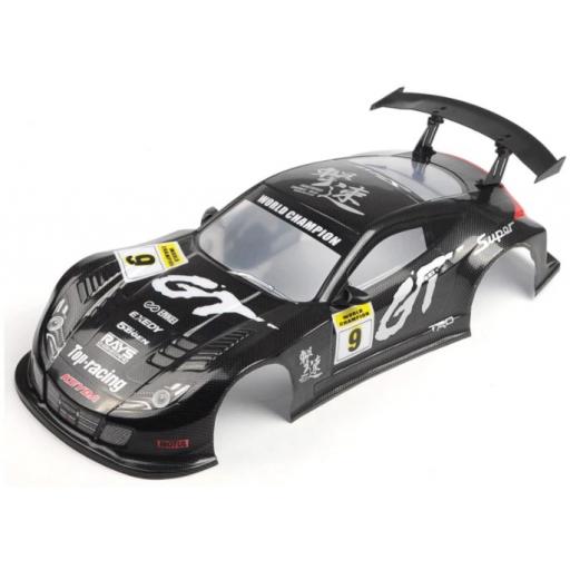 RC Racing GT Car Body Shell Fits 1/10 Cars + Spoiler etc.-
