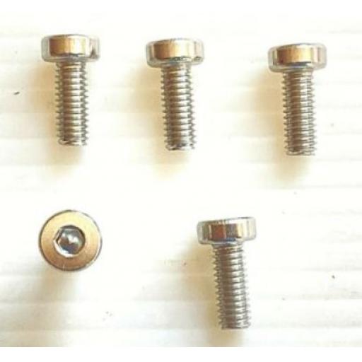 1/8 Engine Mounting Bolts Screws. M4 x 10 Hex Head. Set of five (one spare)