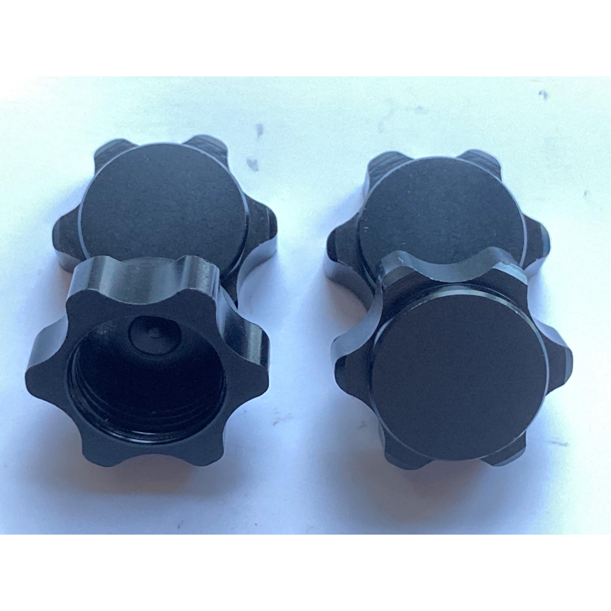 1/8 17mm Universal Black Non Slip locking Wheel Nuts x 4 Aluminium