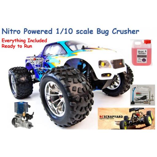 HSP Bug Crusher 1/10 Nitro Engine Truck - Bundle Special with Fuel and starter - Ready to run