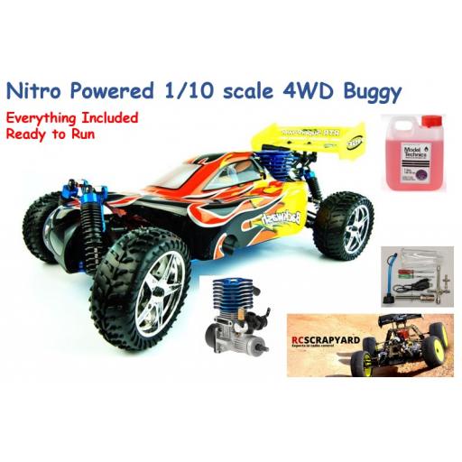 HSP Pro XSTR Backwash 2 speed Nitro Engine Buggy 1/10 complete and ready to run