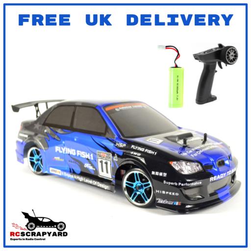 HSP Flying Fish Subaru Drifter 1/10 Battery Operated RC car- Hobby Grade - Not a toy. + Comes with Battery RTR