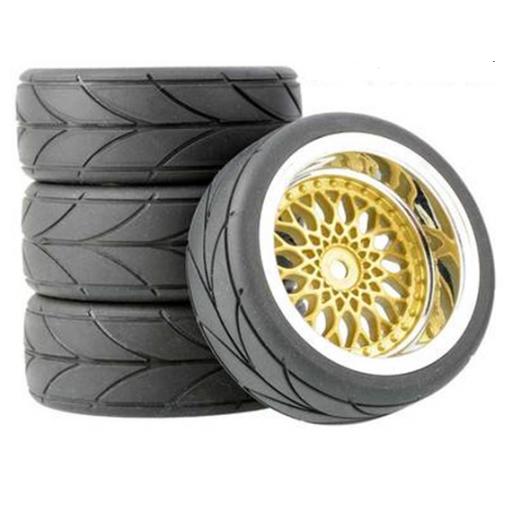 1/10 Chrome and Gold Chrome wheels and Racing tyres 26mm