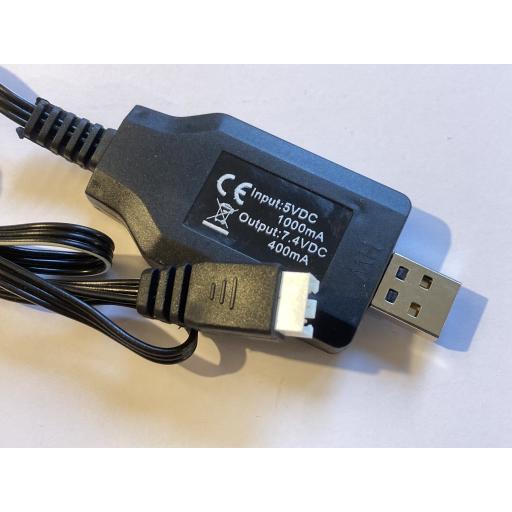 Lipo & Li-on Battery USB 400mA 7.4V 2S charger - Works with any USB socket