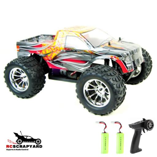 HSP Orange and Red Flame Monster Truck 1/10 -Very Fast- RTR Electric - Hobby Grade- Not a toy.