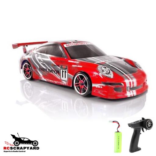 Porsche Vivid Red Brushed 1/10 Very fast RC car with remote and batteries RTR