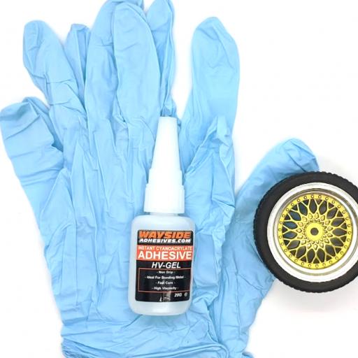 RC Wheel and Tyre Tire Glue.+ Free Gloves - Professional Industrial Grade. 20gm = Made in UK