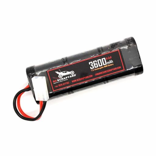 Battery 7.2v NiMH 3600 mAh RC Rechargeable - for Electric RC cars. Tamiya style connectors