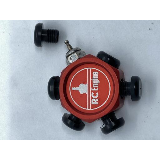 Nitro glow Plug Organiser / Holder. Anidised Aluminium - Red