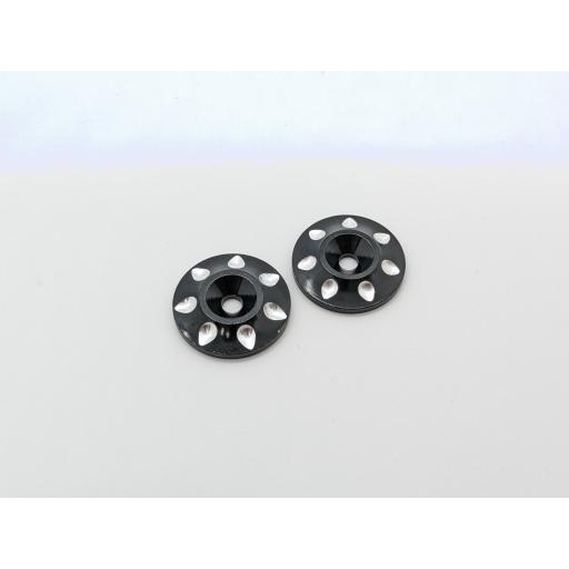 RC Buggy rear wing Washers Button set, Aluminium for 1/10 and 1/8 Wings Black