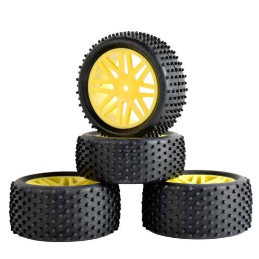 1/10 Buggy / Truck wheels 12mm Hex fitting in Yellow. Set of four.