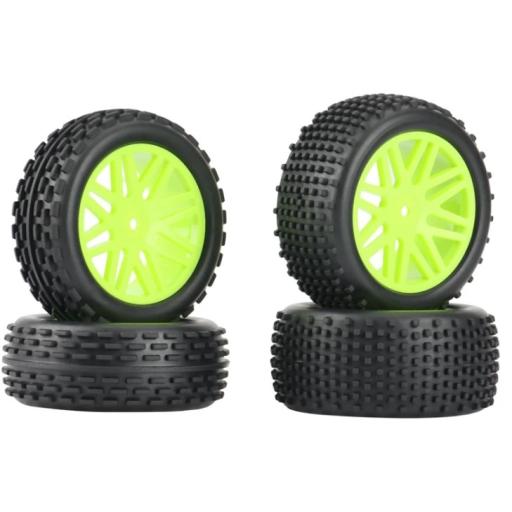 1/10 Buggy / Truck wheels 12mm Hex fitting in Green. Set of four.