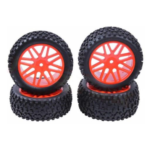 1/10 Buggy / Truck wheels 12mm Hex fitting in Red. Set of four.