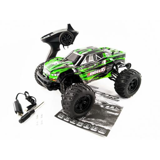 Hendee 4WD 1/16 Hobby Scale Waterproof Green Truggy G-16 - Complete Ready to Run with Spare Battery