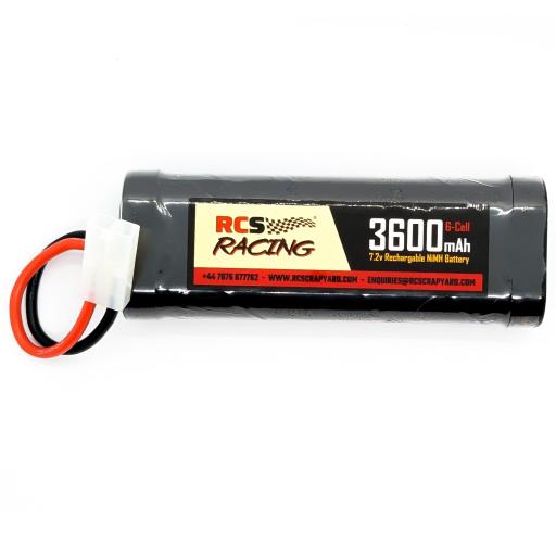 Battery 7.2v NiMH 3600 mAh RC Rechargeable - for Electric RC cars. Tamiya style connectors