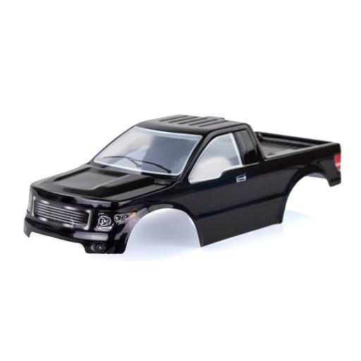Truck Body Shell Universal Fit 1/10 scale, Black complete with driver and passenger