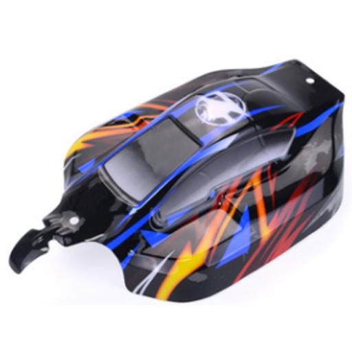 RC Buggy Body Shell Fits 1/8 Buggies + Stickers Universal - ZD Racing Black blue and Yellow -Slightly Damaged