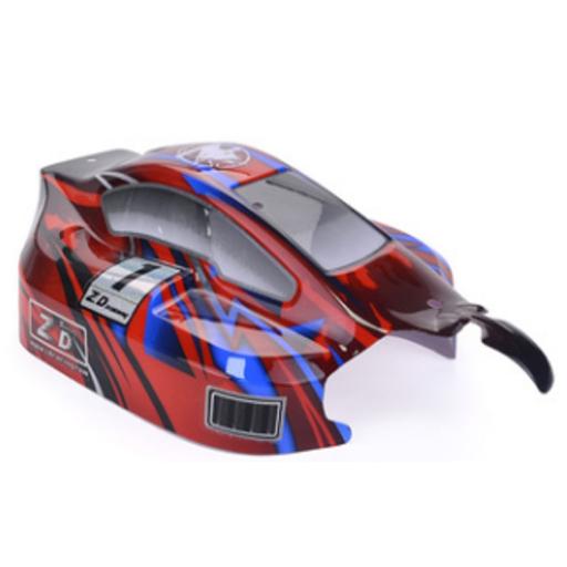 RC Buggy Body Shell Fits 1/8 Buggies + Stickers Universal - ZD Racing Black and Red -Slightly Damaged