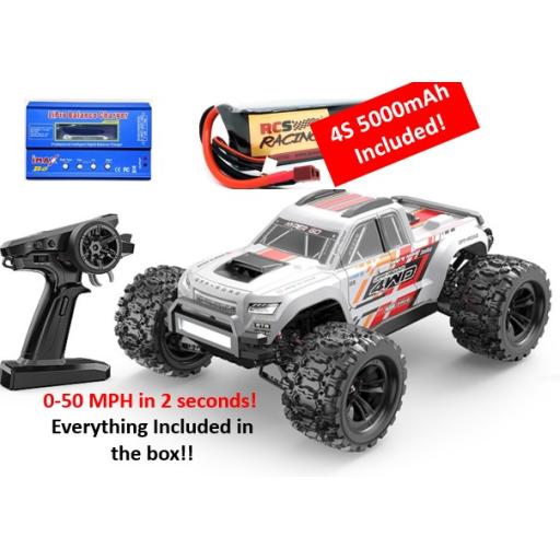 MJX 1/10 Brushless 4S Car Truck Truggy - 60MPH + battery & Charger 10208 White